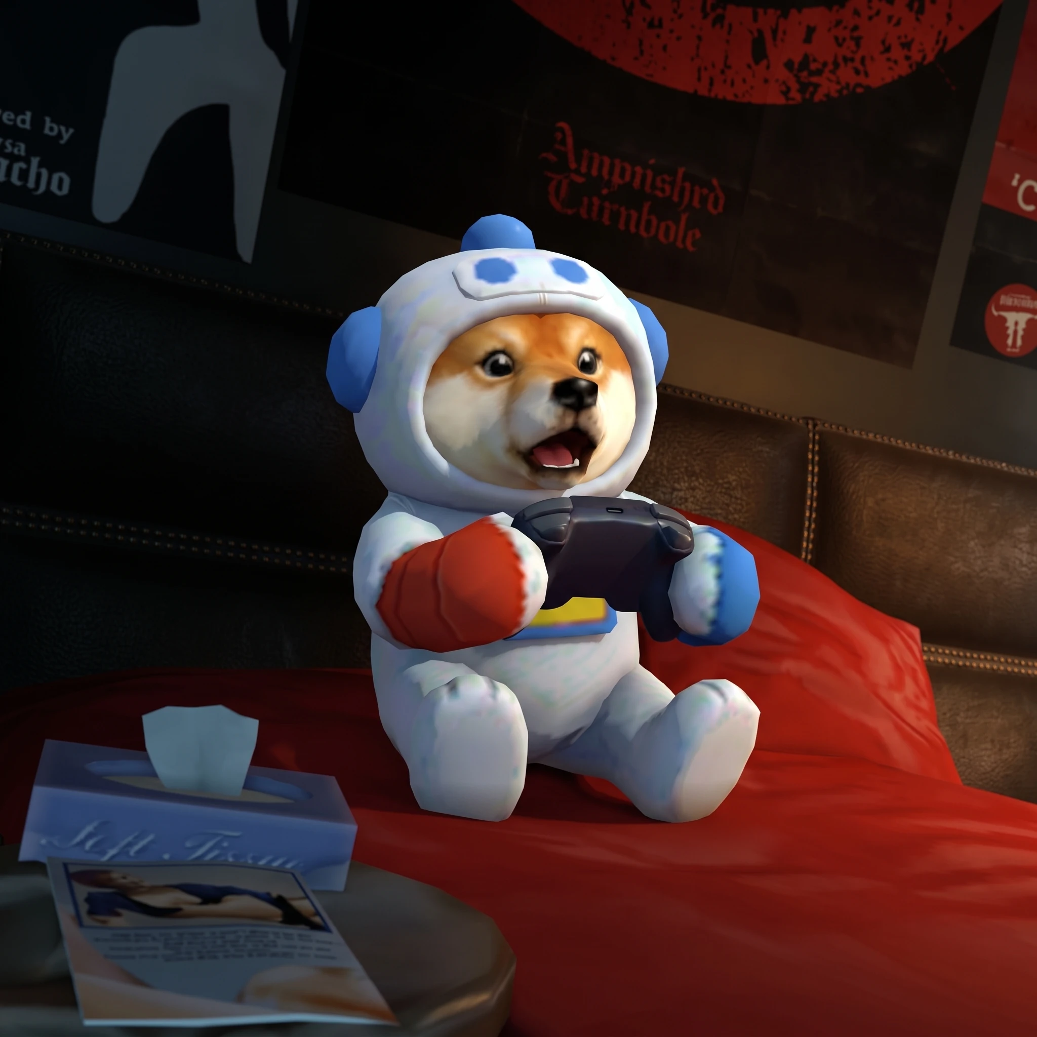 INU playing video games
